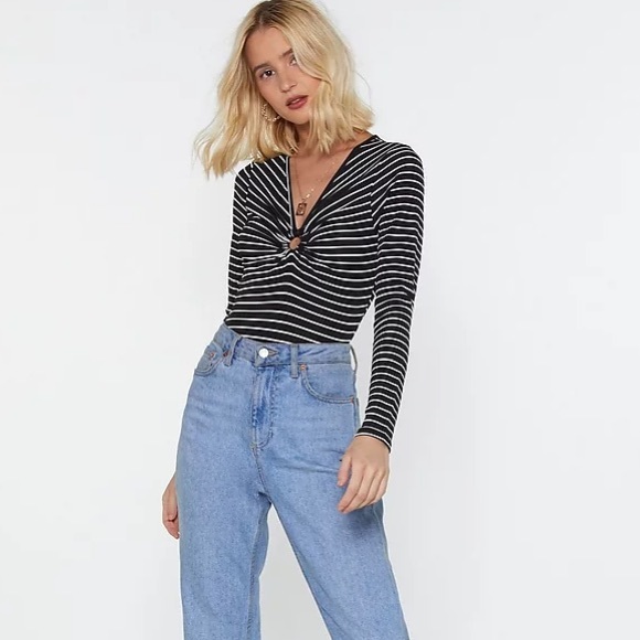Nasty Gal Striped Bodysuit - Picture 1 of 6